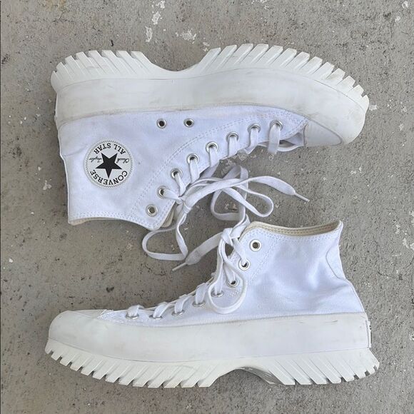 Converse All Star White High-Top Lugged Sneakers - Picture 1 of 8